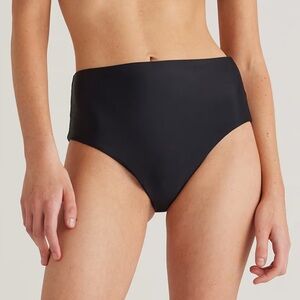 NWT QUINCE Italian High-Rise Bikini Bottom Black